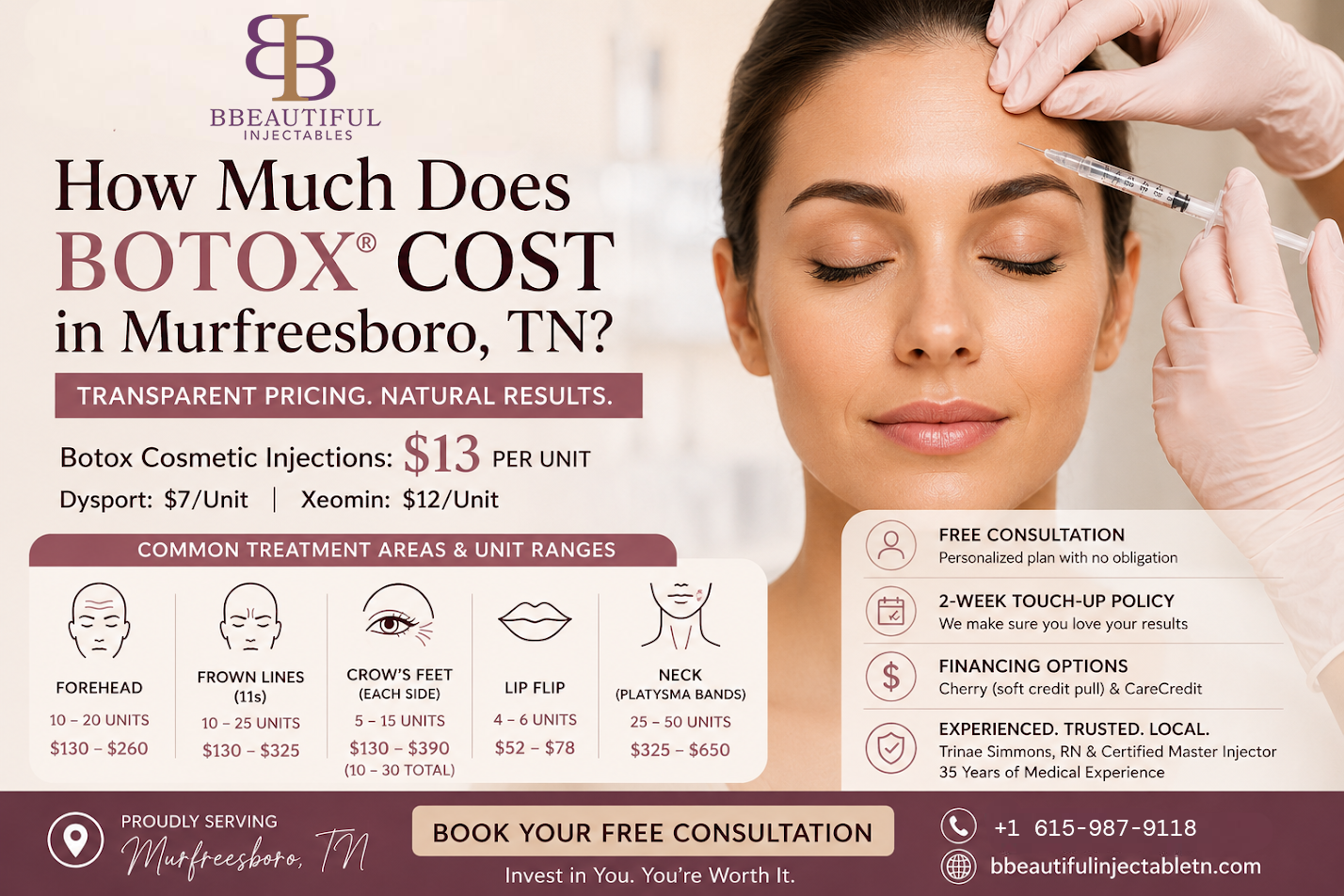 Botox cosmetic injections treatment in Murfreesboro TN